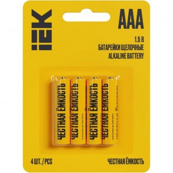 Батарейка щелочая IEK Alkaline Optima LR03/AAA (4шт/блистер)