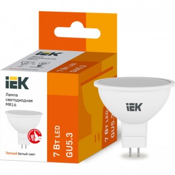 Лампа светодиодная IEK MR16 софит 7Вт 230В 3000К GU5.3 - LLE-MR16-7-230-30-GU5