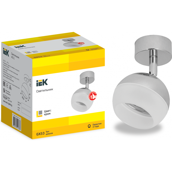 Настено-потолочный накладной светильник IEK Lighting 4011 под лампу gx53 хром LT-USB0-4011-GX53-1-K23