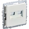 Розетка компьютерная двойная кат.5E RJ45 IEK BRITE РК10-2-БрЖ жемчуг - BR-K20-1-K36